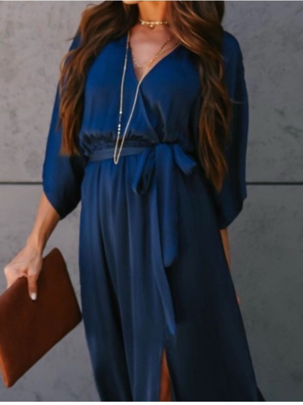 Aakaa Navy Wrap dress